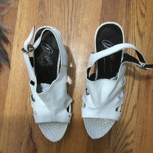 Donald J. Pliner White Sandals